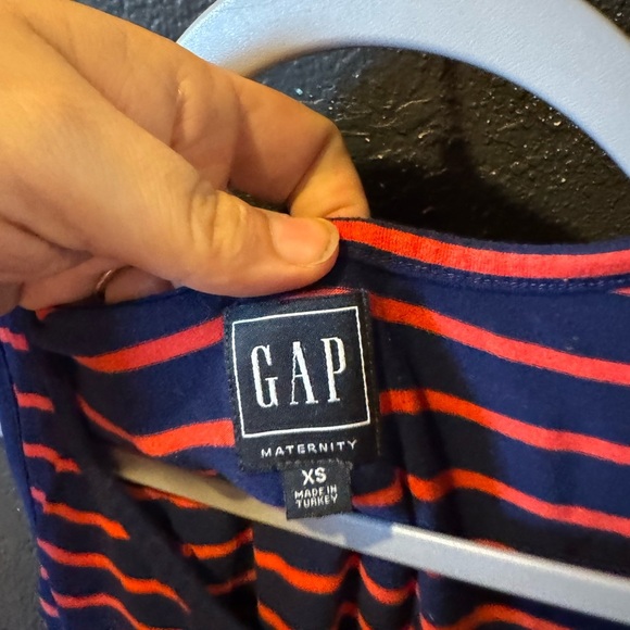 GAP Maternity Blue and Red Striped Sleeveless Dress - Picture 3 of 4